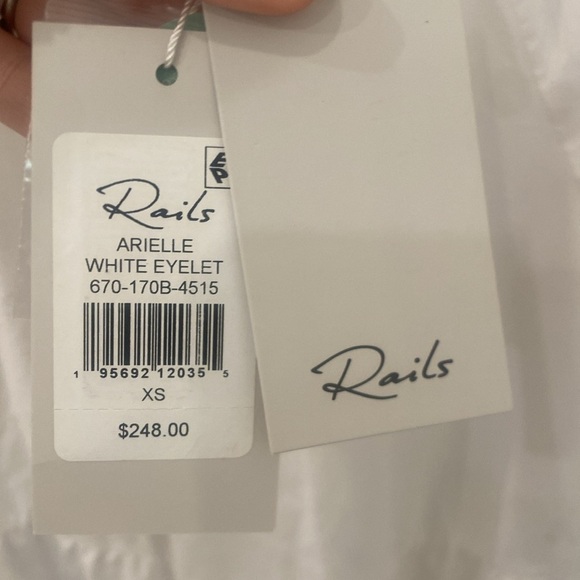 Rails Arielle dress white tiered flower eyelet shirt dress NWT $248 XS - Picture 7 of 8